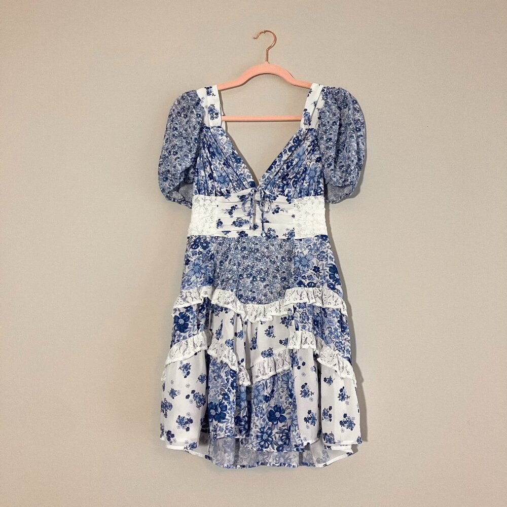 Alter'd State Blue Floral Pattern dress